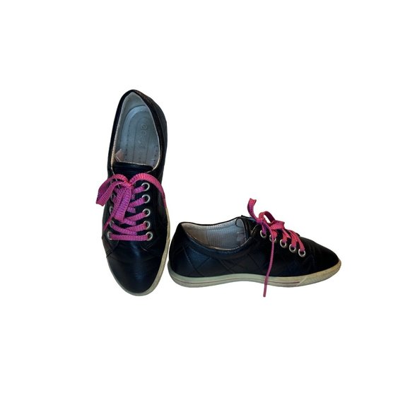 Ecco Shoes Ecco Street Premiere Spikeless Leather Black Pink Golf